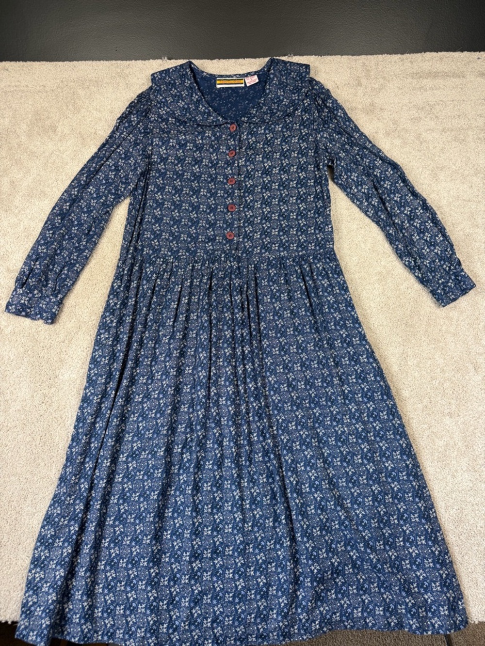 Bryn Connelly Floral Maxi Dress Women’s Cottagecore Prairie Boho Peasant Size M